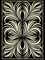 Elegant Ornamental Floral Pattern in Black and Cream

