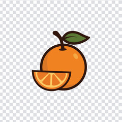orange fruit icon vector logo illustration.