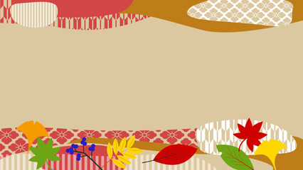 和柄パターンを使った北欧風デザインの壁紙【秋のイメージ】