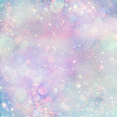 Sparkling glitter creating a soft, light pastel colors. Dreamy shimmering particles glowing softly in a blurry bokeh of lights. Blurred soft pastel colors abstract background.