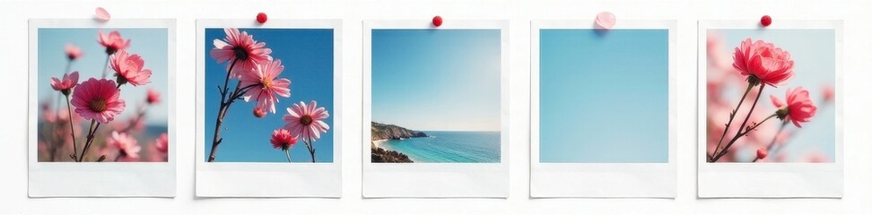 Sharp polaroid frame mockup, clean white background, element, frame