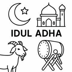 Eid al Adha Vector Elements. Islamic and Traditional Theme