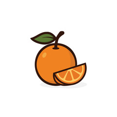 orange fruit icon vector logo illustration.