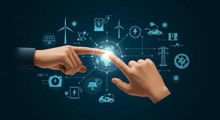 Naklejka premium Futuristic Energy Technology Concept – Clean Power Innovation and Sustainable Solutions