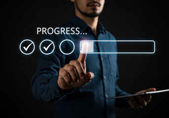 Progress check progress bar checklist task management business efficiency productivity growth concept