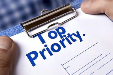 Top Priority: Close-up of Clipboard with Checklist