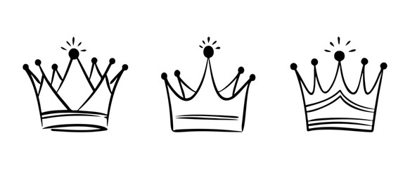 Hand Drawn Crown Doodle Illustration