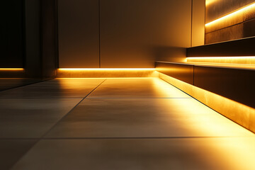 Abstract motion blur of light trails on a night highway and city tunnel road capture fast urban transport and perspective