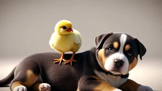 "Puppy & Chick Playtime - Heartwarming Animal Friendship Video"