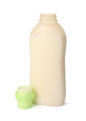 Bottle of fabric softener isolated on white