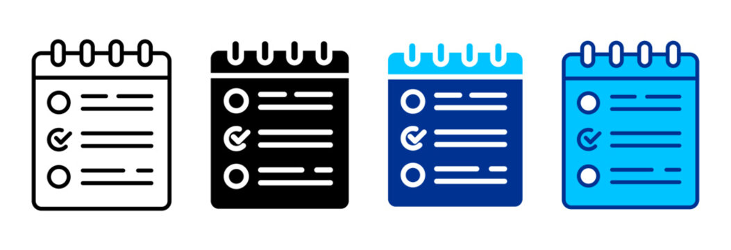 Schedule Icon Set Multiple Style Vector Illustration