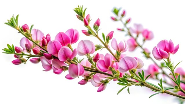 Long Exposure Pink Field Restharrow Sprig - AI Photo