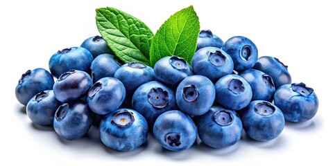 Low Light Blueberry Scatter on White Background