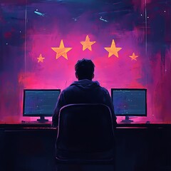 Cyberpunk Programmer Under Surveillance: Digital Star Rating