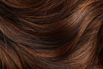 Beautiful shiny hair as background, closeup view