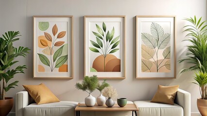 Minimalist Botanical Wall Art - Elegant Foliage Line Art