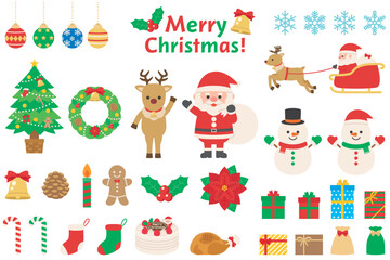 かわいいクリスマスのイラスト素材セット