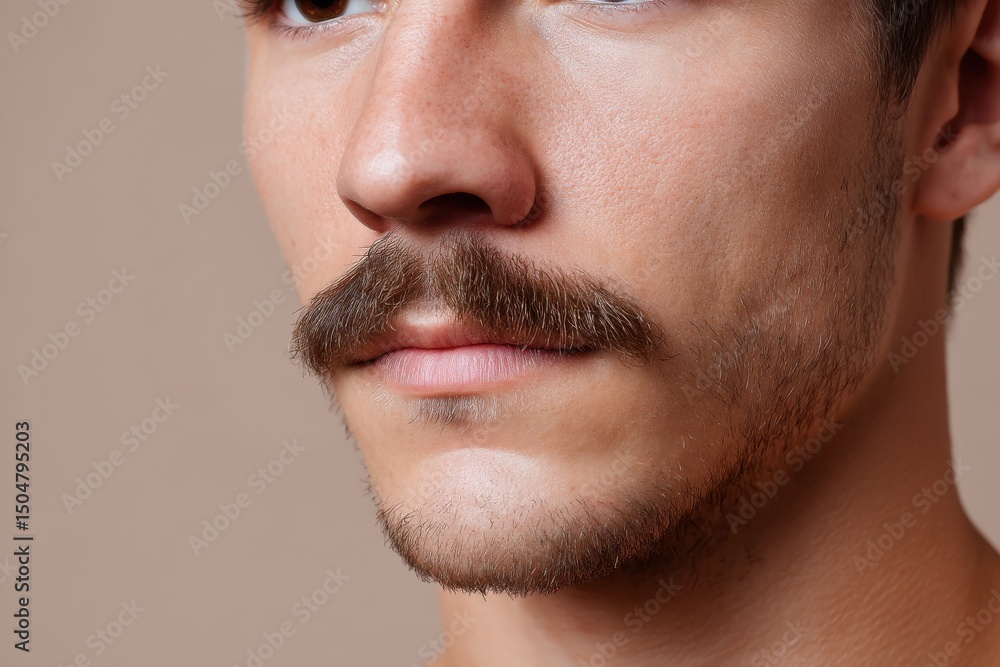 Poster a man with a mustache and a beard
