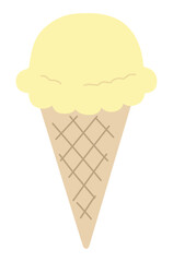 かわいいアイスクリームのベクターイラスト。デザート、レモン