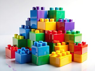 Naklejka premium Plastic Building Blocks Blog Post - Abstract Conceptual Photography