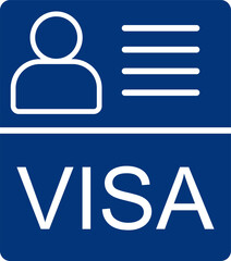 Silhouette vector of Visa icon. Silhouette of Tour and Travel documents