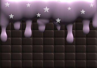 Ice cream vector illustration with chocolate grape star flavor. Perfect for wallpapers, backgrounds, assets, etc.