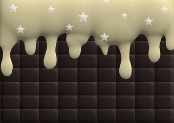 Ice cream vector illustration with banana star chocolate flavor. Perfect for wallpapers, backgrounds, assets, etc.