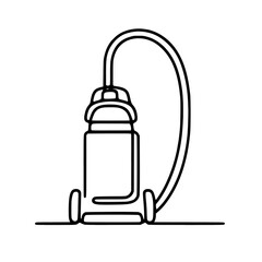 Obraz premium Minimalist Modern Vacuum Cleaner Line Art: Eco-Friendly Home Cleaning with a Cordless Functional Design