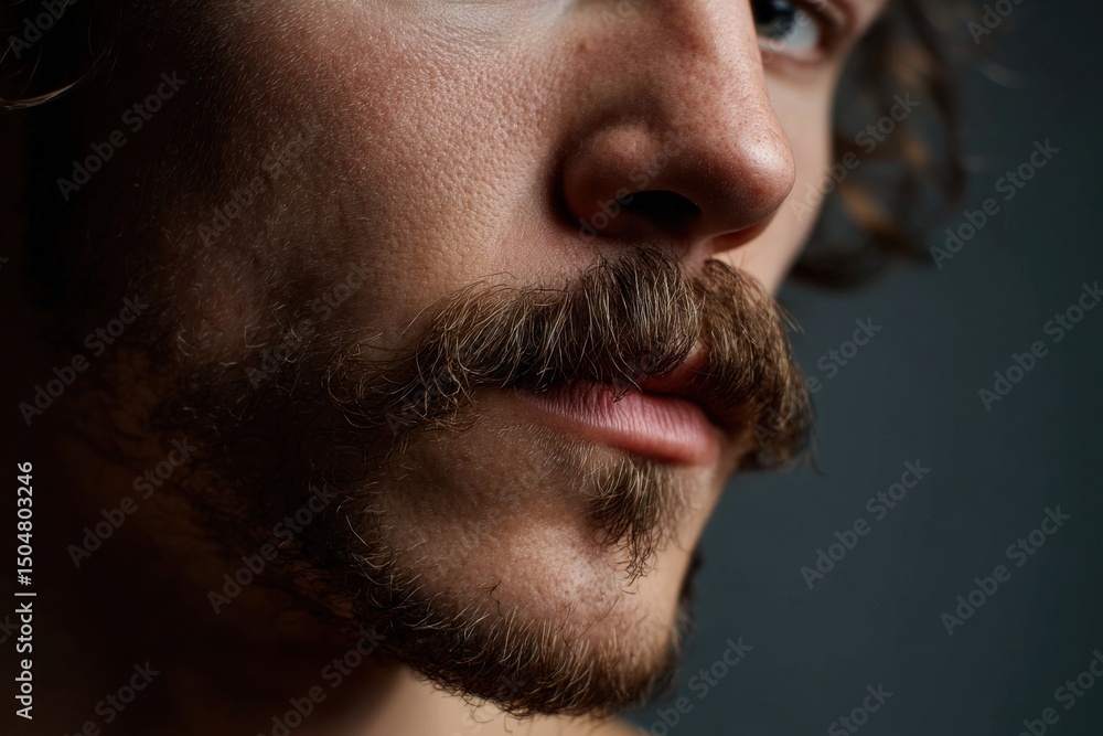 Poster a man with a mustache and a beard