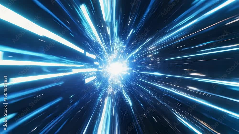 Poster wormhole allowing interstellar travel to a spaceship entering hyperspace, traveling at the speed of 