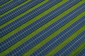  Top view of solar panels farm. Solar panels are an ecological and efficient solution for producing electricity from renewable sources. Green economy energy and sustainable. 