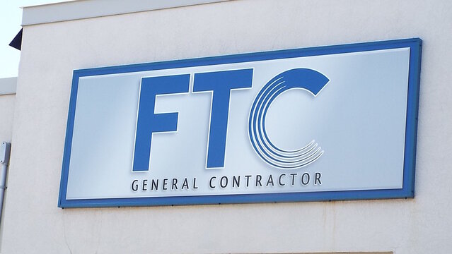 Vanier, ON, Canada-May 24,2025: An outdoor sign for "FTC GENERAL CONTRACTOR" at 420 McArthur Avenue. 
