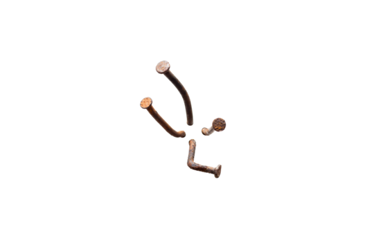 Old nail head isolated on white background
