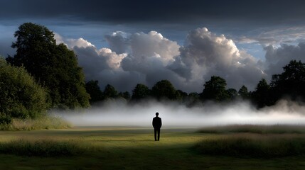 silhouette of a man on the beach