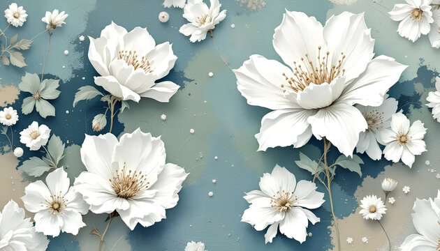 Blumengem&auml;lde mit dicker Textur