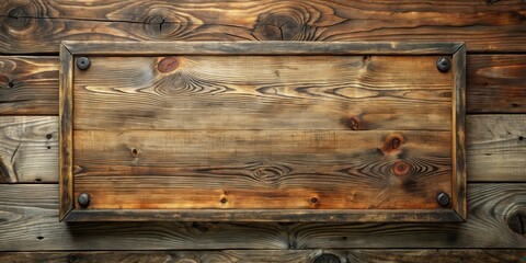 Rustic Wooden Signboard with Weathered Texture and Dark Brown Tones, Ideal for Vintage or Retro Designs