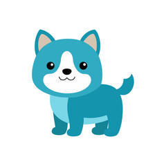 Naklejka premium Happy Dog Vector Kawaii Cartoon Clipart