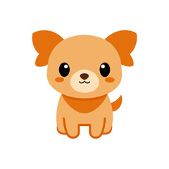 Obraz premium Happy Cute Puppy Vector Kawaii Cartoon Clipart