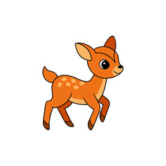 Jumping Baby Deer Side View Vector Kawaii Cartoon Art