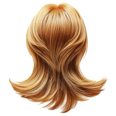 Fototapeta premium Vibrant Long Layered Hair with Shiny Finish on Transparent Background