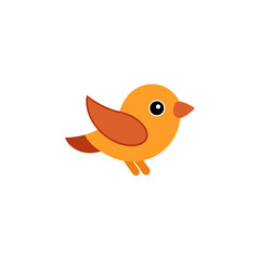Jumping Finch Bird in Kawaii Style Vector Art Side View for Clipart Use