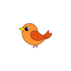 Adorable Finch in Side View Jumping with Joy in Cute Kawaii Vector Clipart Style