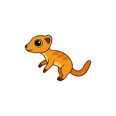 Obraz premium Side View of a Tiny Jumping Meerkat in Kawaii Vector Art Cartoon Illustration