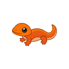 Side View Vector Clipart of a Jumping Parrot in Kawaii Cartoon Illustration