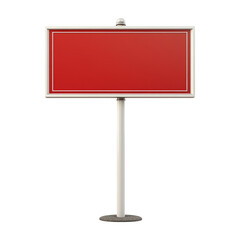 Red Blank Billboard with Transparent Background for Advertising Use