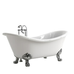 Find luxury freestanding bathtub clawfoot tub fixture bathroom interior design isolated on transparent background 