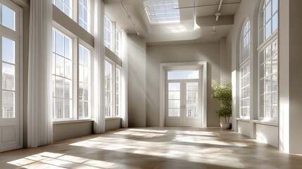 empty room with windows