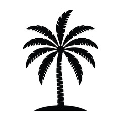 Tropical palm tree silhouette summer vacation paradise