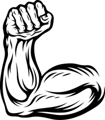 Arm muscle flex strong vintage