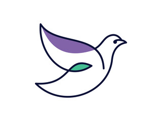 Modern Colorful Dove Vector Icon